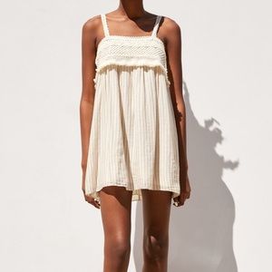 ZARA | Rustic Dress with Crochet Trim